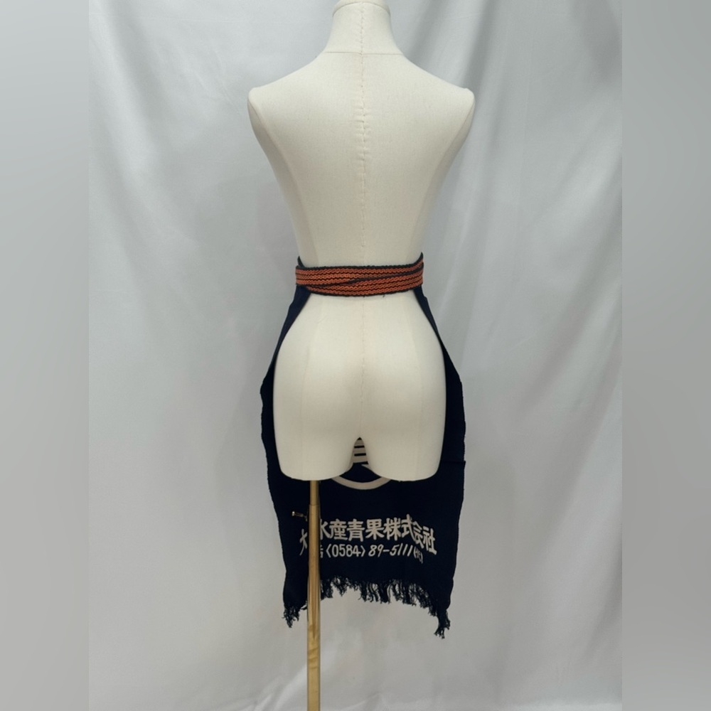 Vintage Japanese Maekake Apron Ogaki Suisan Seika Indigo Cotton Japan NWT - Picture 2 of 6